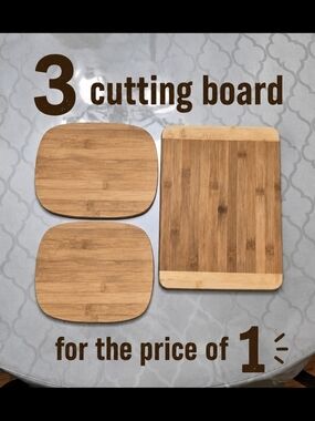 Food Network Bamboo Cutting Boards Set - Natural Brown